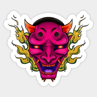 Hannya & Flames 2 Sticker